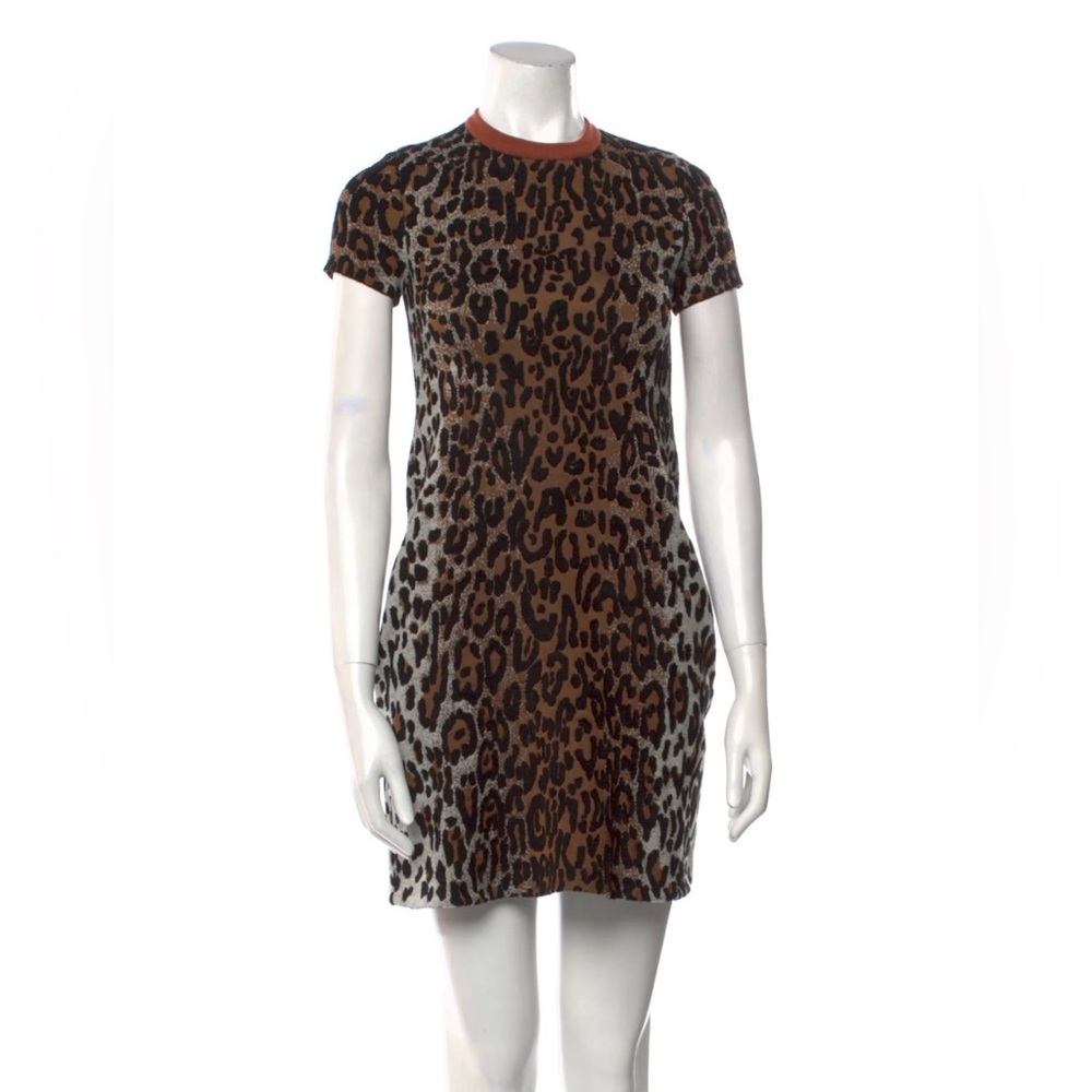 Stella McCartney Leopard Print Short Sleeve Dress